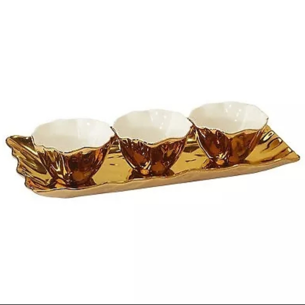 Certified International Gold Coast Tray and Condiment Bowl